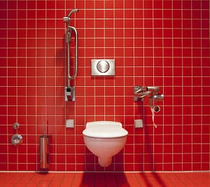 Toilettegels rood